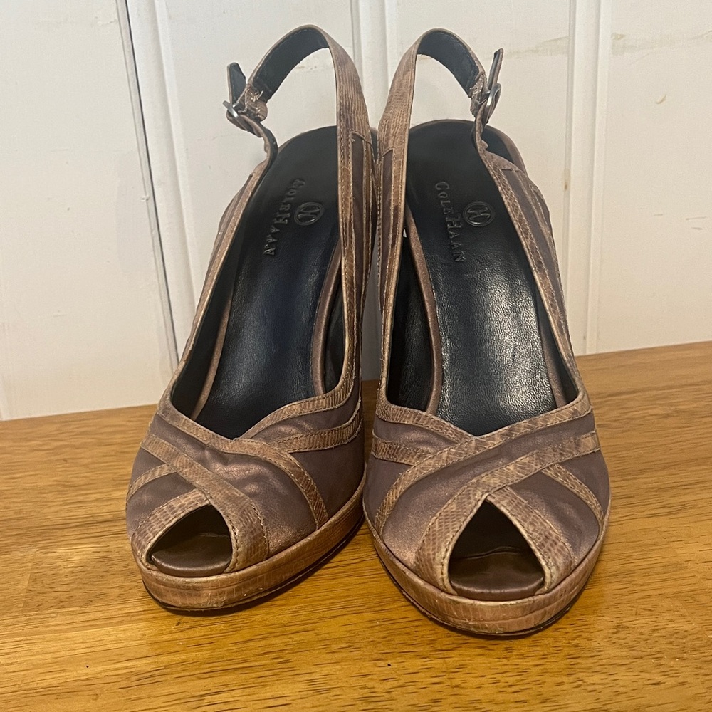 Cole Haan Women's Snakeskin Slingback Heels